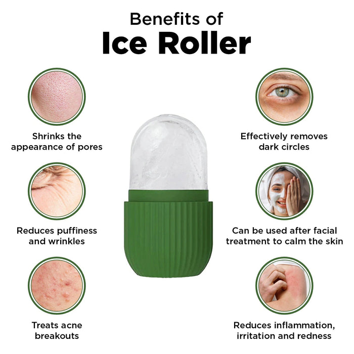 Silicone Ice Face Roller Contour and Shrink Pores,Remove Dark Circles,Massage Skin Beauty Facial Roller for Eyes,Neck,Care Tool